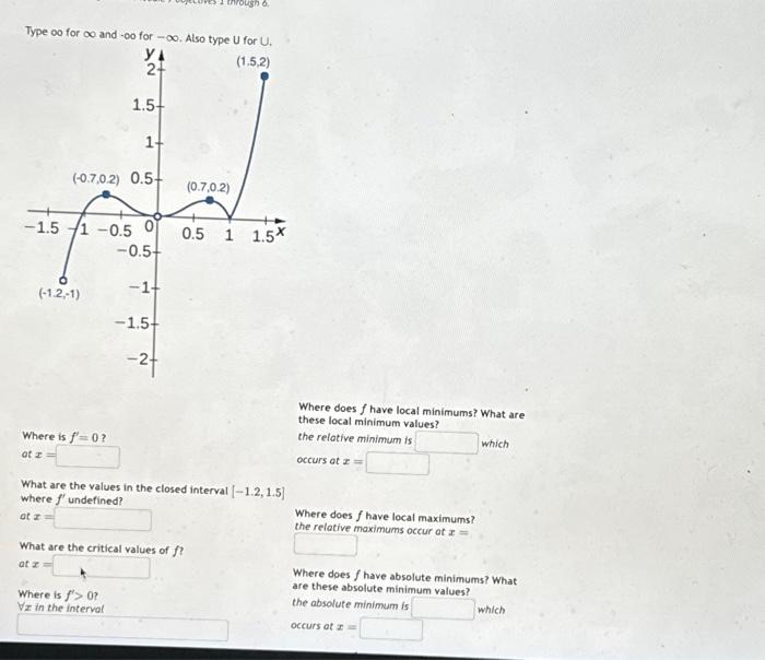 Solved Type ∞ for ∞ and −∞ for −∞. Also type U for L. Where | Chegg.com