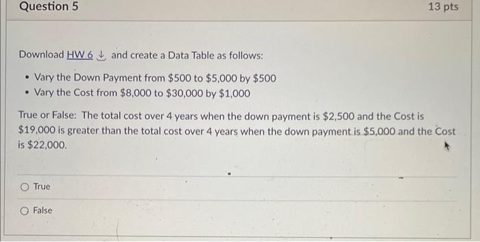 Solved Download HW6↓↓ and create a Data Table as follows: - | Chegg.com