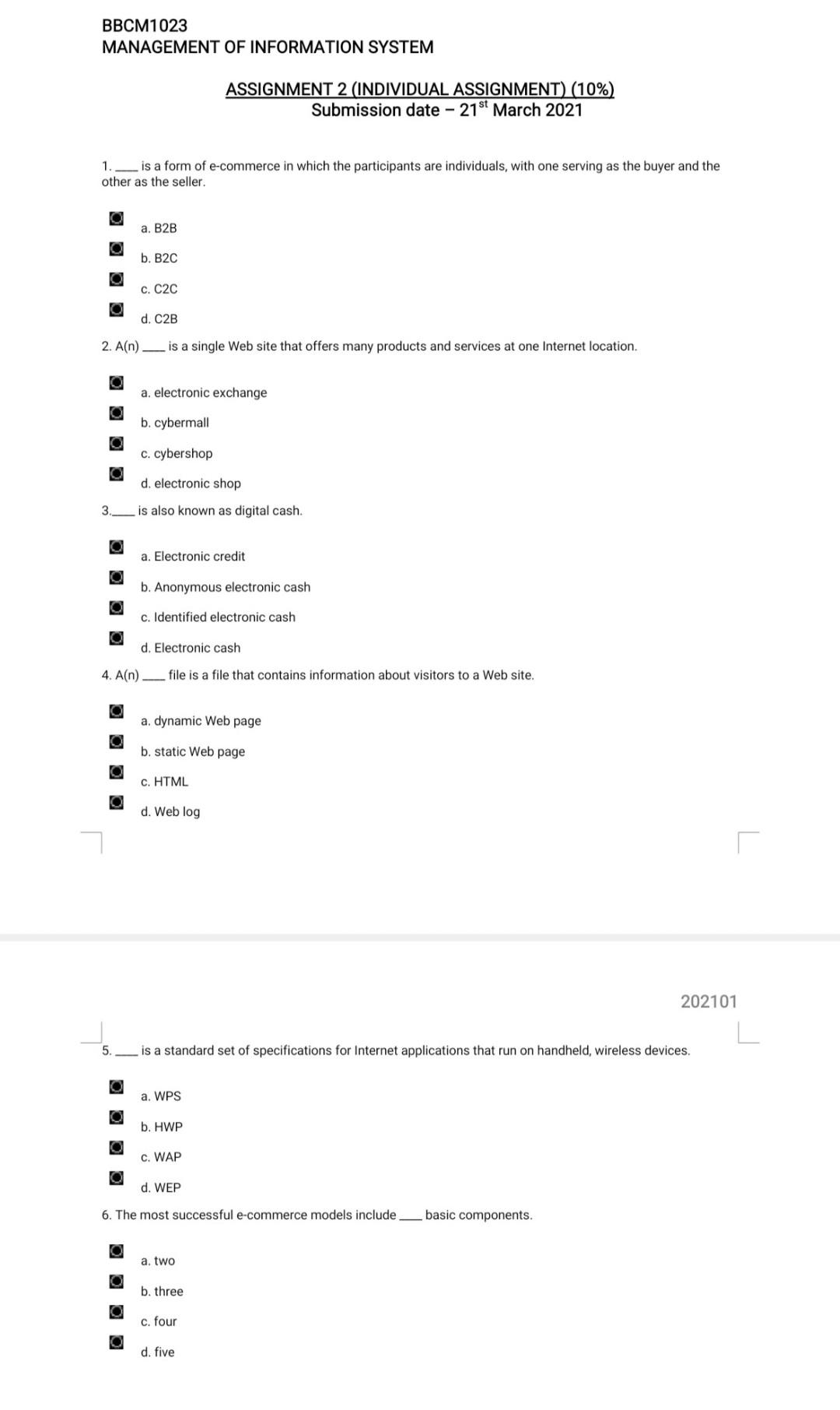 Solved BBCM1023 MANAGEMENT OF INFORMATION SYSTEM ASSIGNMENT | Chegg.com