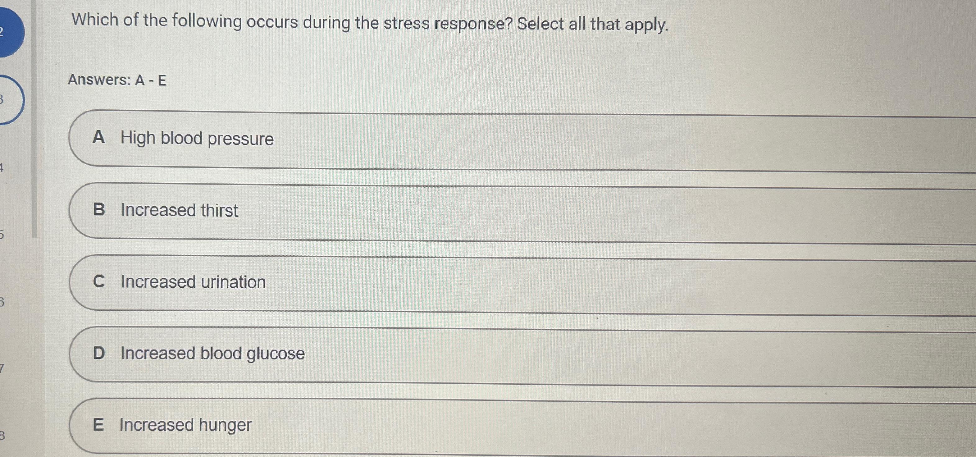 Solved Which of the following occurs during the stress | Chegg.com