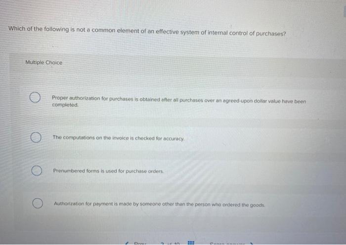 Solved Which of the following is not a common element of an | Chegg.com