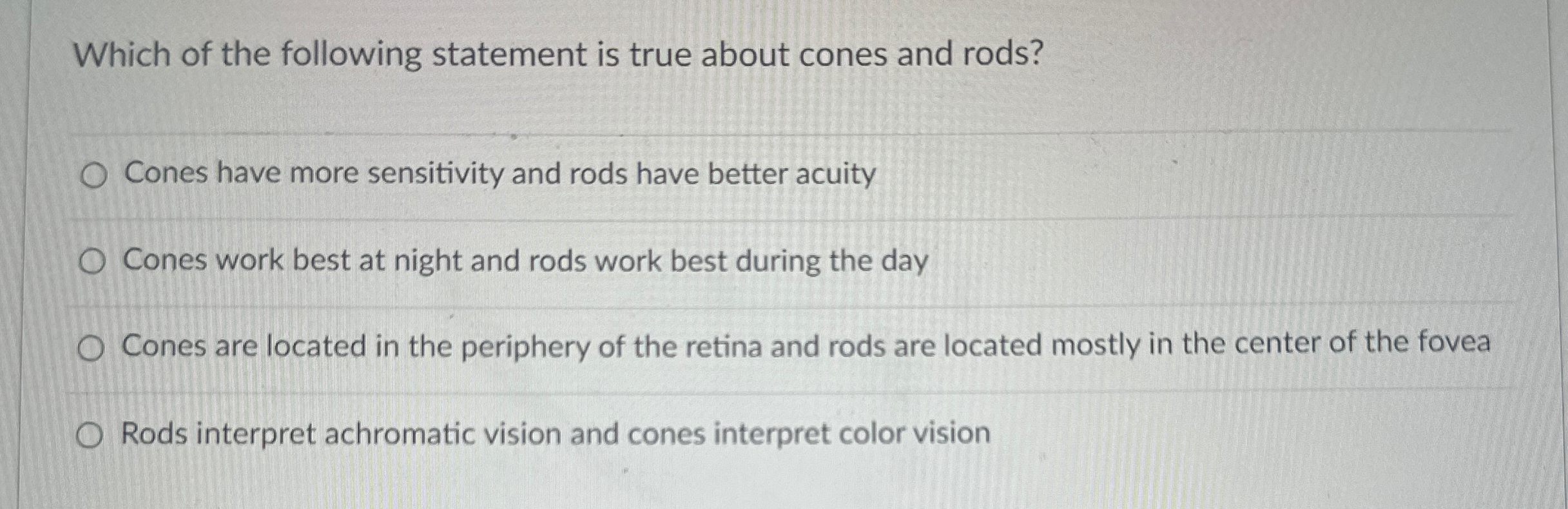 Solved Which of the following statement is true about cones