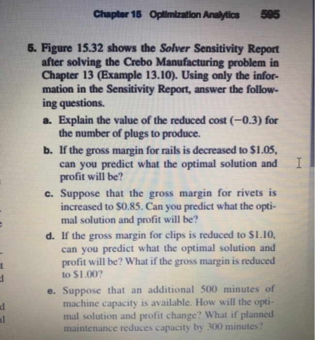 Solved 595 Chapter 15 Optimization Analytics 5. Figure 15.32 | Chegg.com