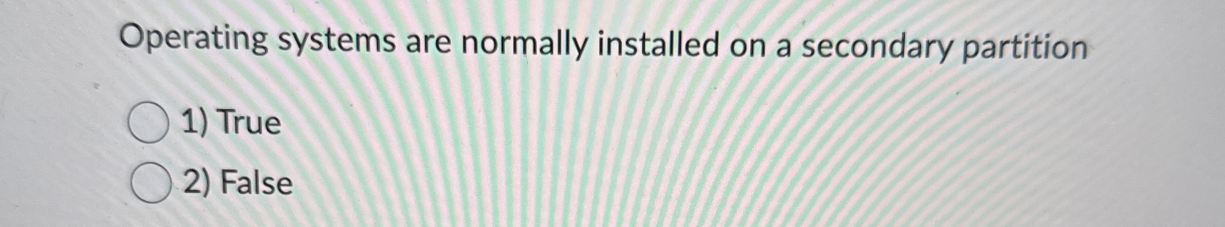 Solved Operating systems are normally installed on a | Chegg.com