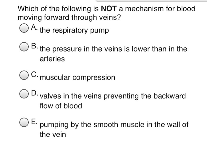 Solved Which of the following is NOT a mechanism for blood