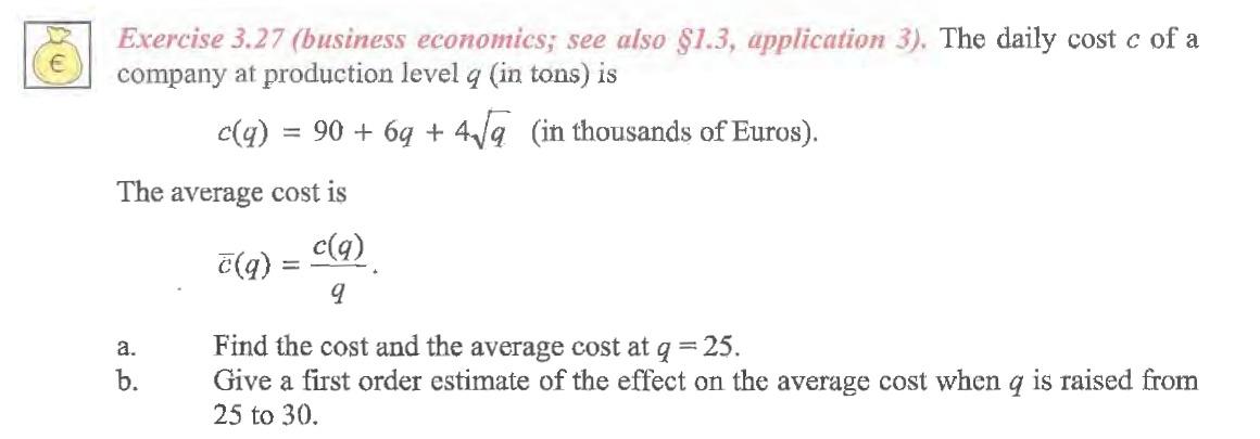 Solved Exercise 3.27 (business economics; see also §1.3, | Chegg.com