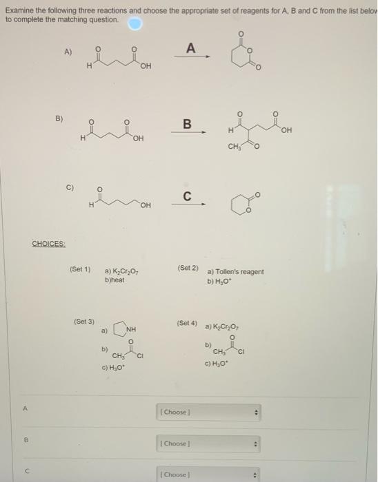Solved Examine the following three reactions and choose the | Chegg.com