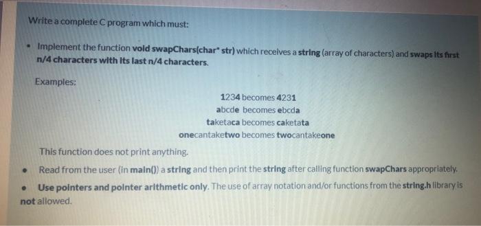 Solved Write a complete program which must: . Implement the | Chegg.com
