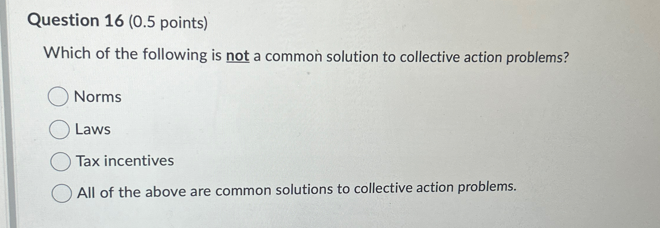 Solved Question 16 (0.5 ﻿points)Which of the following is | Chegg.com