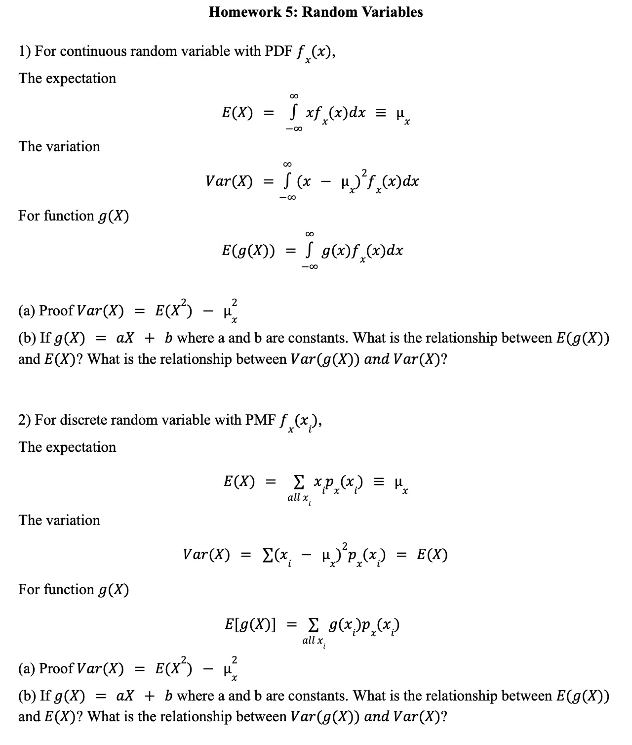 Solved Homework 5: Random VariablesFor continuous random