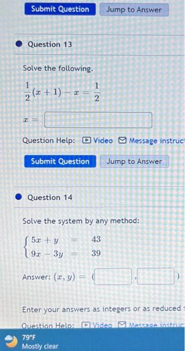 Solved Solve the following. 21(x+1)−x=21 x= Question Help: | Chegg.com