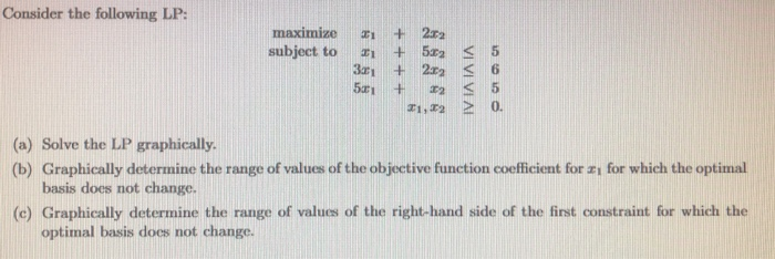 Solved Consider the following LP: 1 + maximize subject to + | Chegg.com