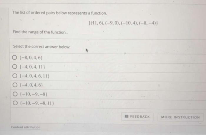 Solved The List Of Ordered Pairs Below Represents A Chegg Com   Image