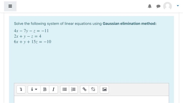 Solved Solve the following system of linear equations using | Chegg.com