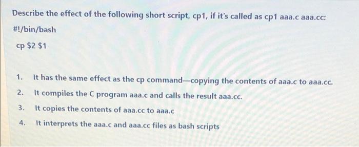 Solved Describe The Effect Of The Following Short Script Chegg Com