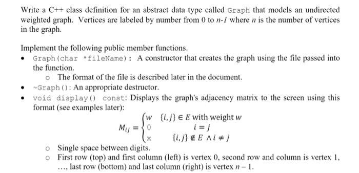 Write a C++ class definition for an abstract data | Chegg.com