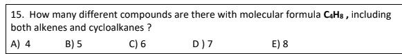 Solved How many different compounds are there with molecular | Chegg.com
