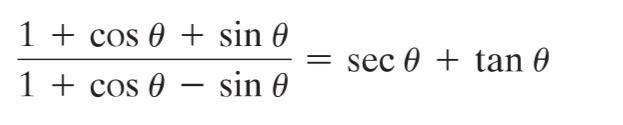 Solved 1 + cos 0 + sin 0 1 + cos 0 – sin 0 sec Ꮎ + tan Ꮎ | Chegg.com