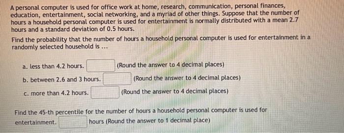 Solved A personal computer is used for office work at home, | Chegg.com