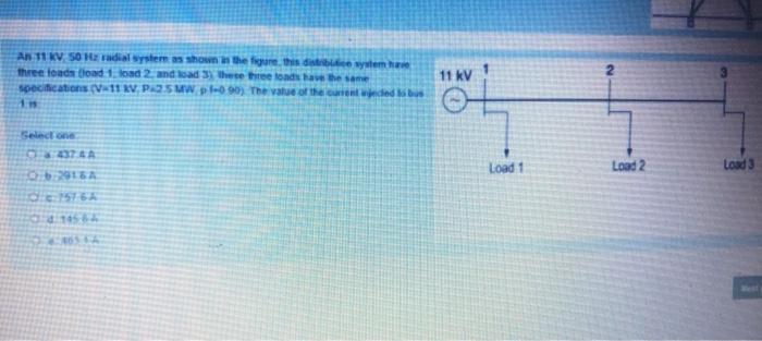 Solved AN 11 KV 50 Hradial system as shown in the figure | Chegg.com