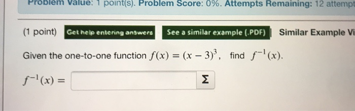 Solved Problem Value: 1 points). Problem Score: 0%. Attempts | Chegg.com