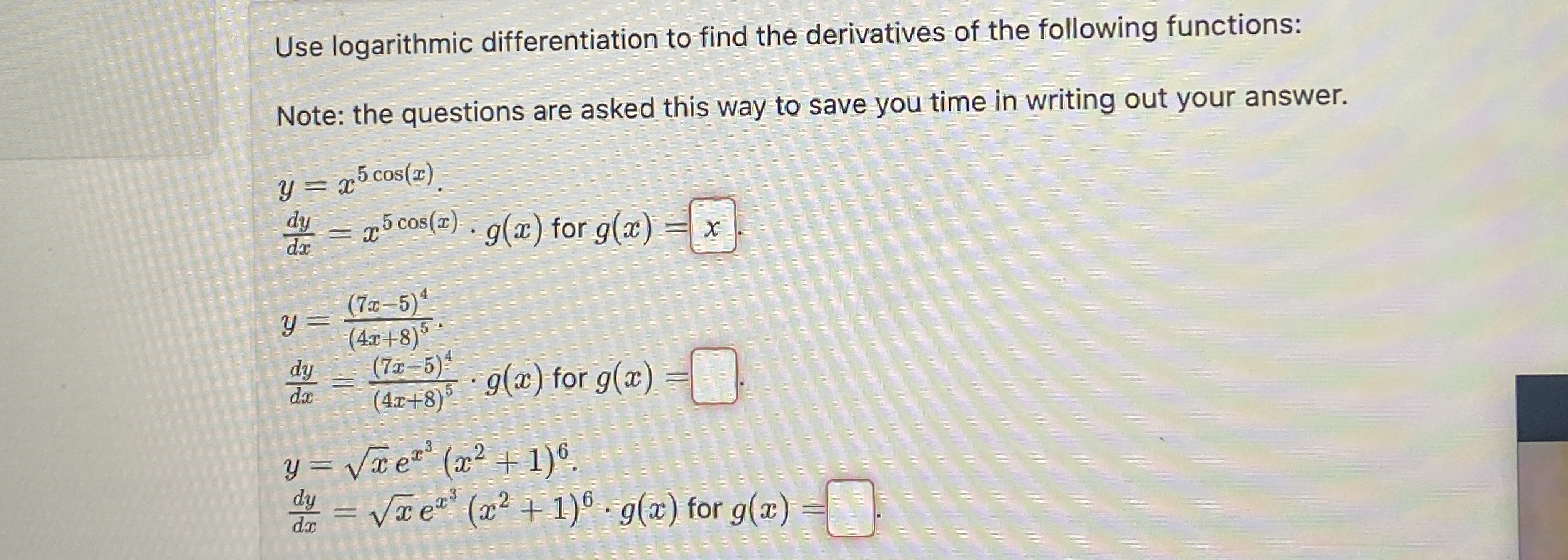 Solved Use logarithmic differentiation to find the | Chegg.com