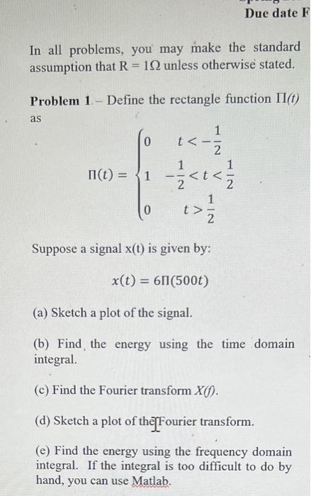 Solved In all problems, you may make the standard assumption | Chegg.com