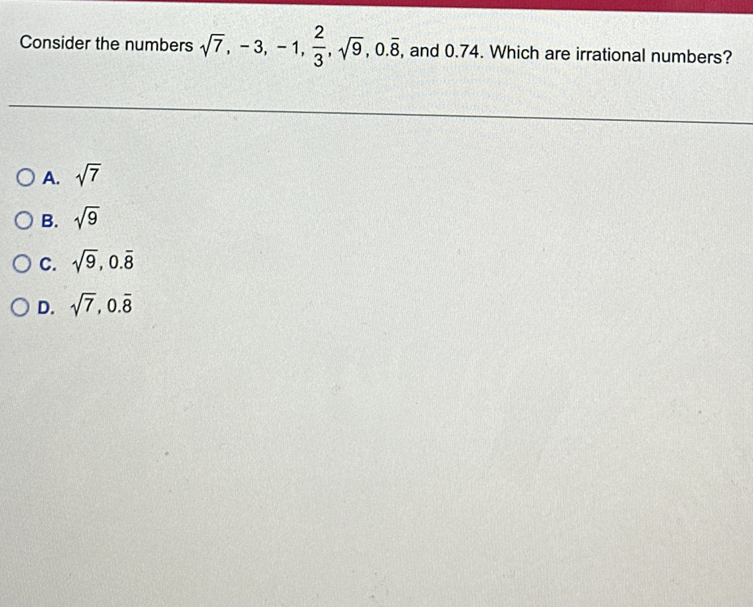 Solved Consider the numbers 72,-3,-1,23,92,0.bar (8), ﻿and | Chegg.com