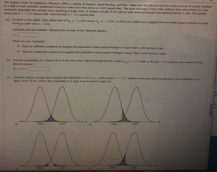 Solved The Carpet Corner in Gladstone, Missouri, offers a