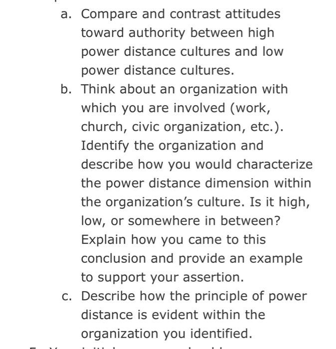 a. Compare and contrast attitudes toward authority | Chegg.com
