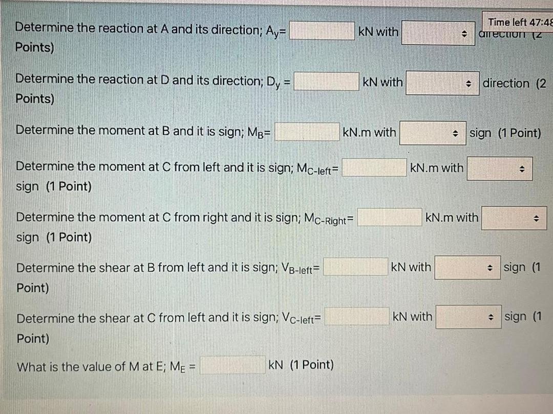 Solved Time left Analysis of Beams For the beam with the | Chegg.com
