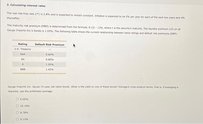 Solved 3. Calculating Interest Rates The Real Risk-free Rate | Chegg.com