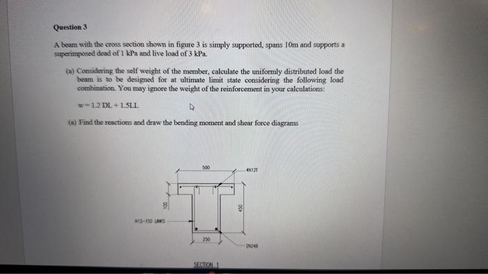 Solved A beam with the cross section shown in figure 3 is | Chegg.com