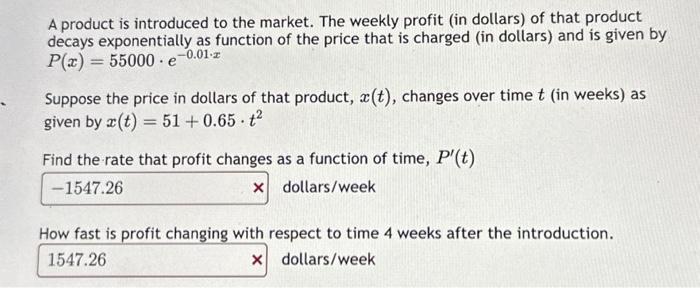Solved A product is introduced to the market. The weekly | Chegg.com