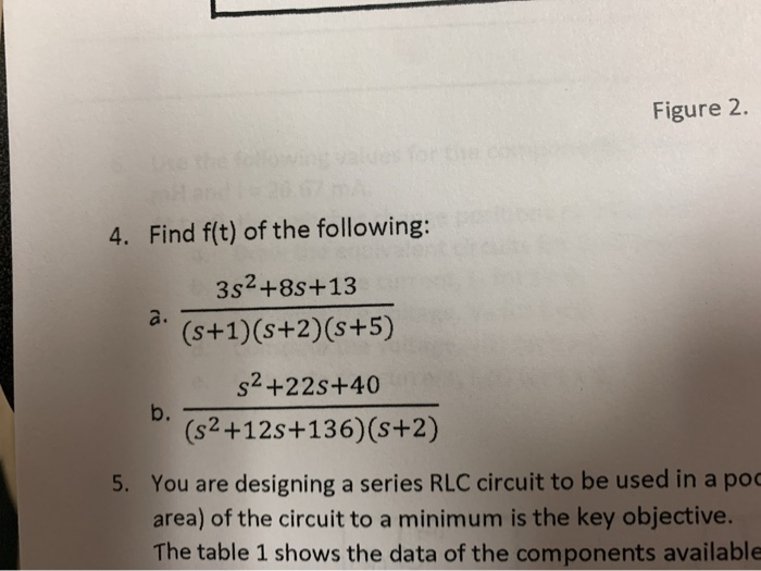 Solved Figure 2 4 Find F T Of The Following 352 8s 1 Chegg Com