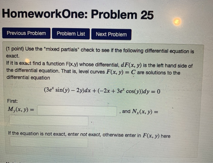 Solved HomeworkOne: Problem 25 Previous Problem Problem List | Chegg.com