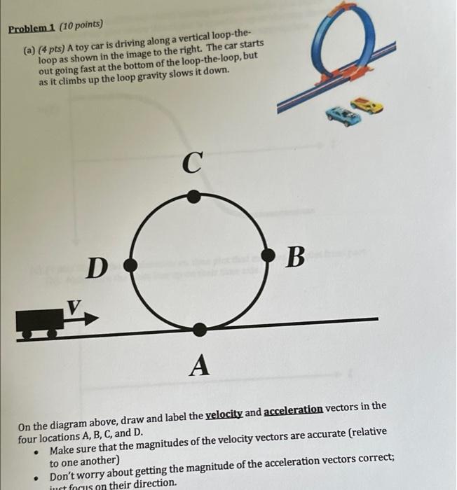 Solved Problem 1 (10 points) (a) (4 pts) A toy car is | Chegg.com