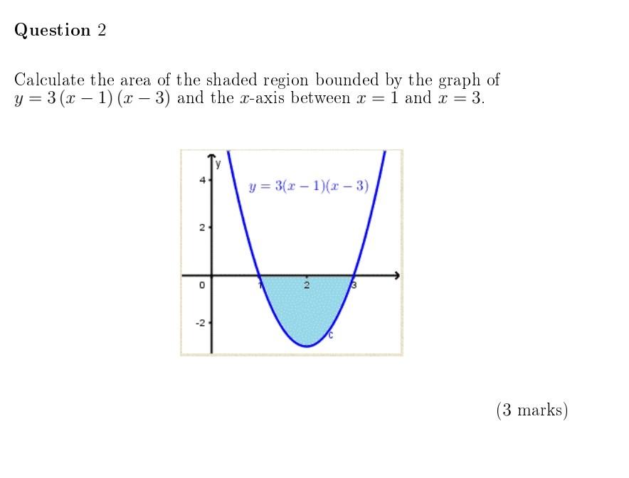 Solved Question 2 Calculate The Area Of The Shaded Region Chegg Com