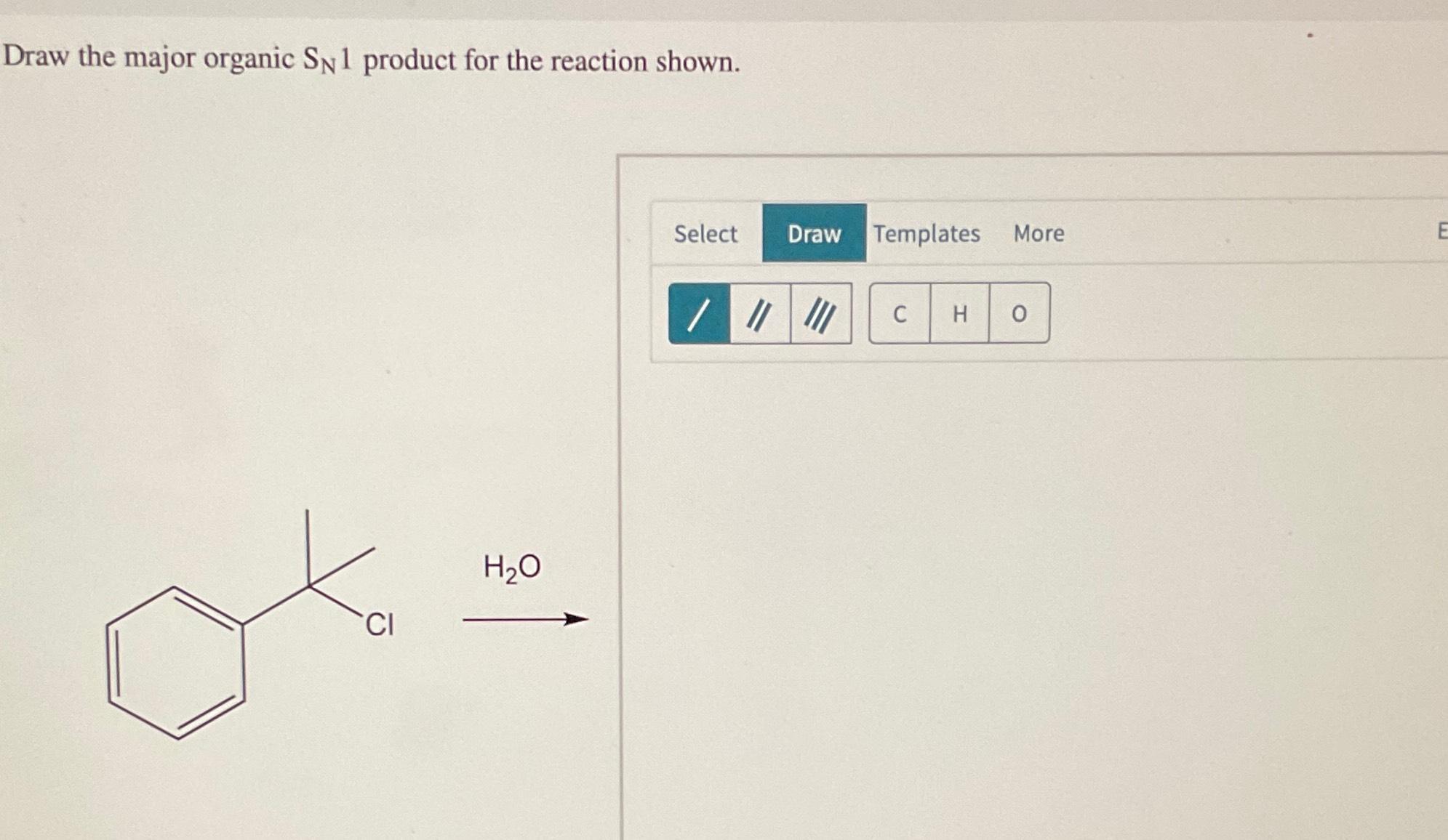 Solved Draw the major organic SN1 ﻿product for the reaction