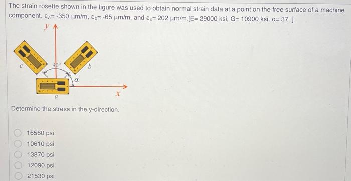 Solved The strain rosette shown in the figure was used to | Chegg.com