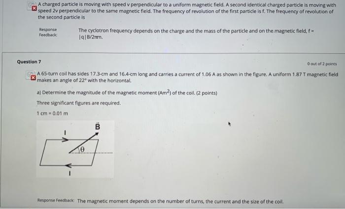 Solved A charged particle is moving with speed v | Chegg.com