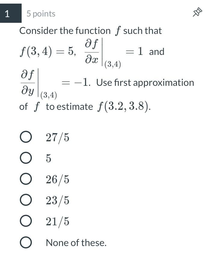 Solved 1 = 5 points Consider the function f such that af | Chegg.com
