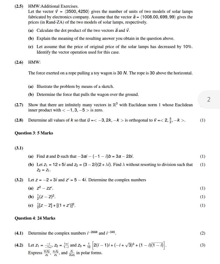 Solved (2.5) HMW:Additional Exercises. Let the vector | Chegg.com