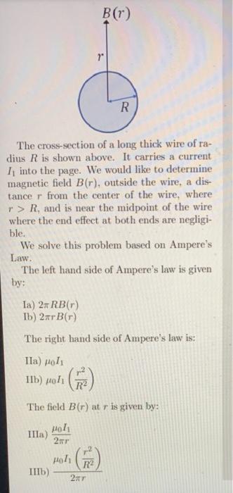 Solved The cross-section of a long thick wire of radius R is | Chegg.com