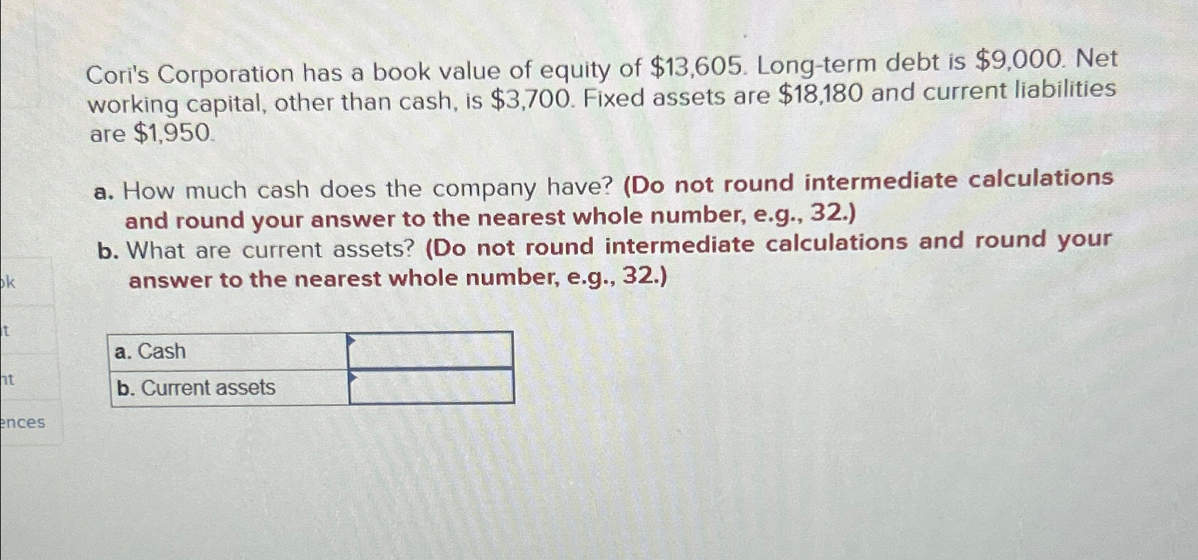 Cori's Corporation has a book value of equity of | Chegg.com