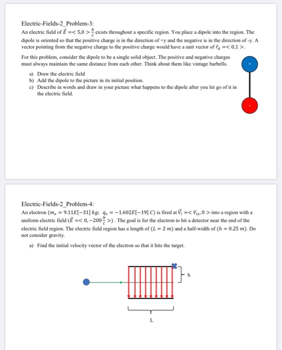 Solved Electric-Fields-2_Problem-3: An electric field of E | Chegg.com