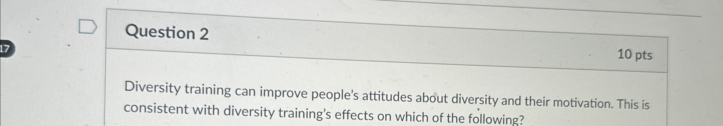 Solved Question 210 ﻿ptsDiversity training can improve | Chegg.com