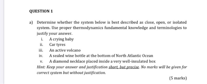 Solved QUESTION 1 a) Determine whether the system below is | Chegg.com