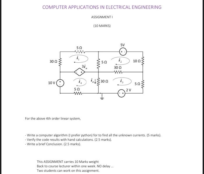 Solved COMPUTER APPLICATIONS IN ELECTRICAL ENGINEERING | Chegg.com