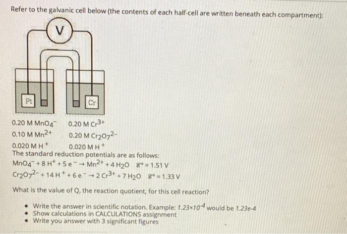 Solved Refer to the galvanic cell below (the contents of | Chegg.com